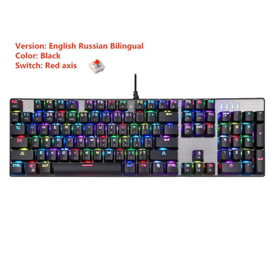 Original Motospeed CK104 Metal 104 Keys RGB Switch Gaming Mechanical Keyboard LED Backlit Anti-Ghosting for Gamer Computer